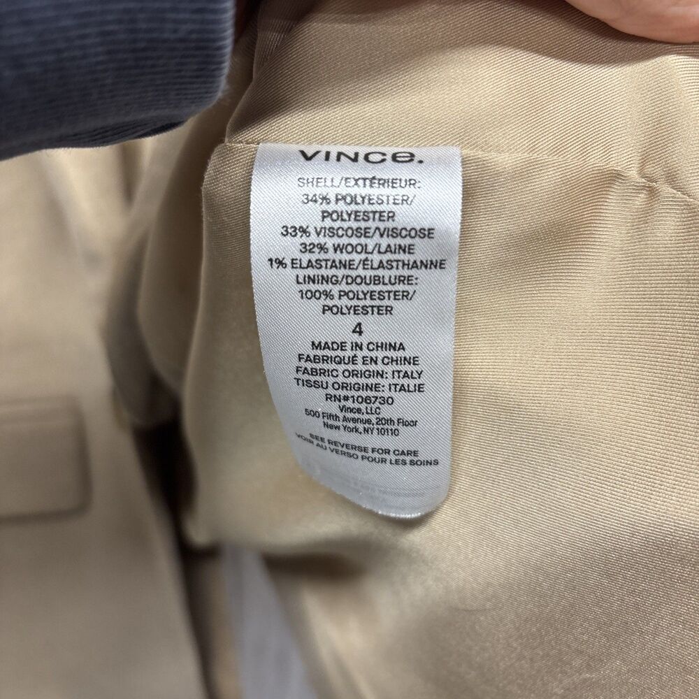 Womens Size 4 Vince. Boyfriend Blazer Tan EUC - Picture 3 of 5